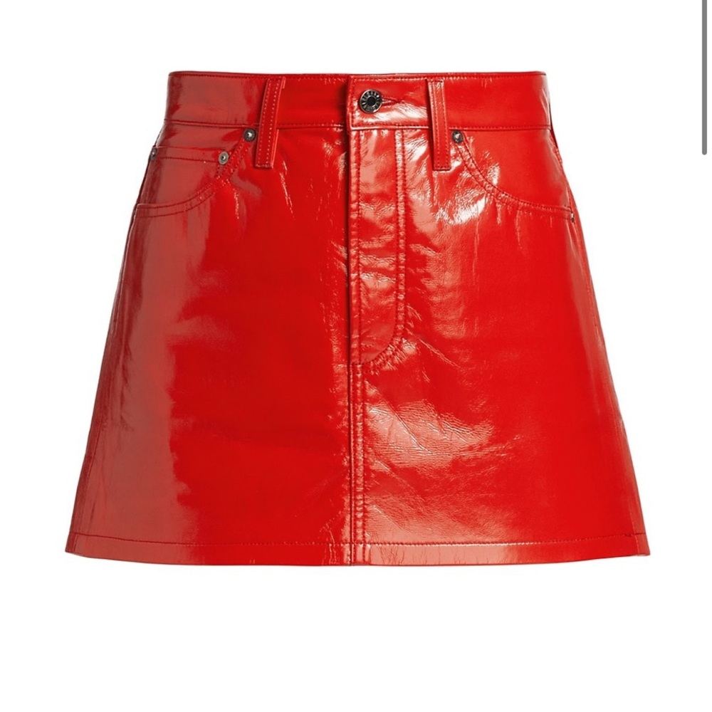 Agolde leather liv mini skirt